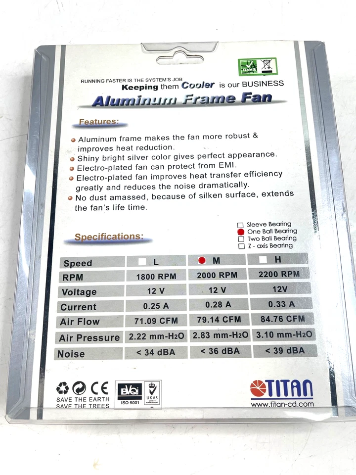 Titan Aluminum Frame Fan 120 x120 x25 mm Aluminium Rahmen für Lüfter Neu - Bild 4 von 4