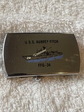 USS Aubrey Fitch FFG – 34 Solid Brass Zippo Slide Belt Buckle Made In USA!