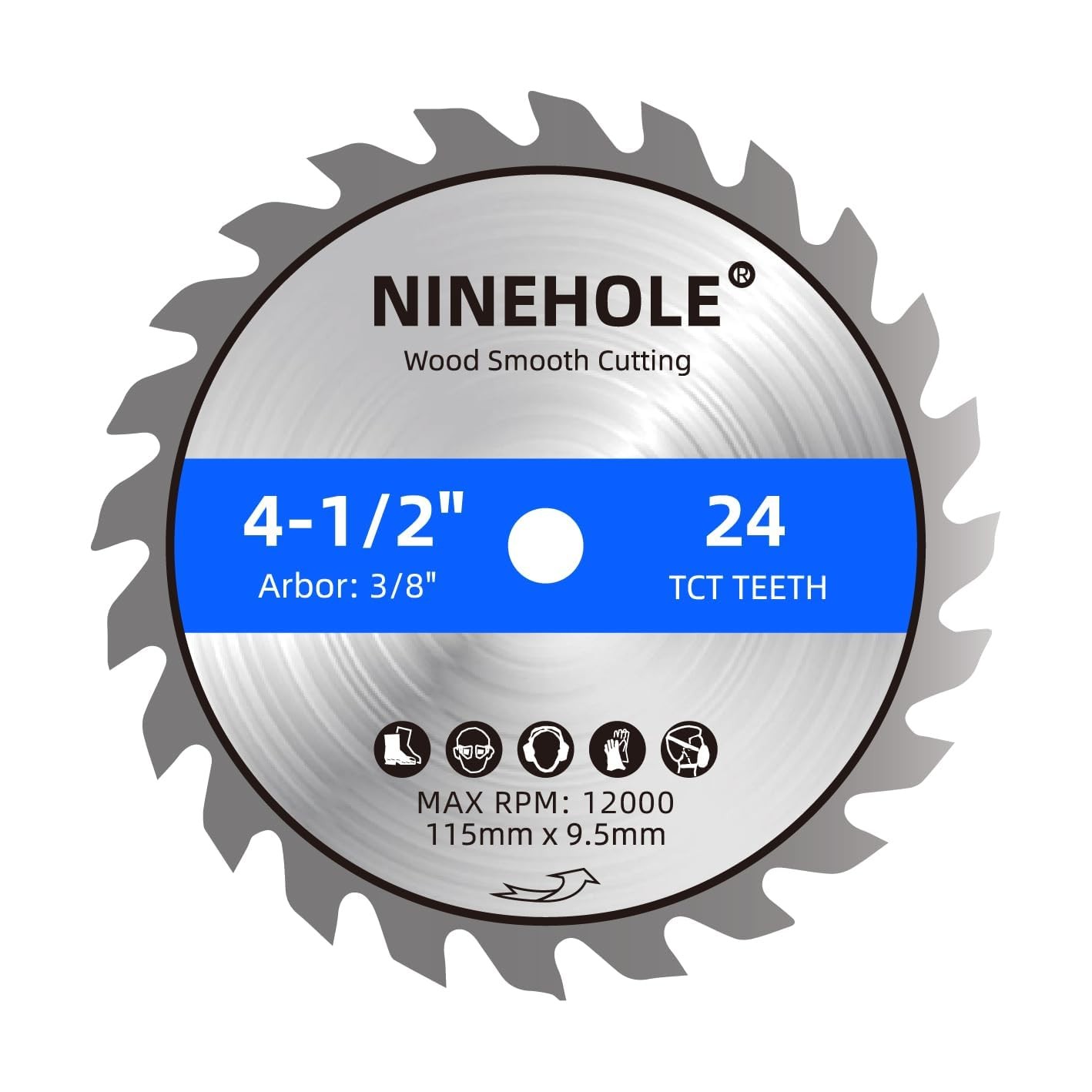 3pack 4 1/2 Inch Circular Saw Blade 24T with 3/8-Inch Arbor, TCT Carbide Tipped