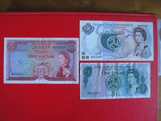 lot 3 notes Großbritannien isle of man 1 5 pounds jersey 5 pounds