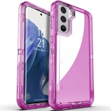 Purple For Samsung Galaxy S23 S22 S21 Ultra Case Shockproof Clear Crystal Cover