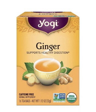 Yogi Ginger Herbal Tea 16 Bags Caffeine-Free Organic USDA Non-GMO Certified
