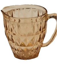 Vintage Jeanette Windsor Diamond Pink Depression Glass Pitcher 48 Oz 6.5" Tall