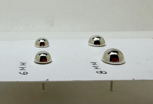 Half Ball Stud Earrings Genuine Sterling Silver 925 High Polish Sizes 6mm 8mm - Picture 4 of 13
