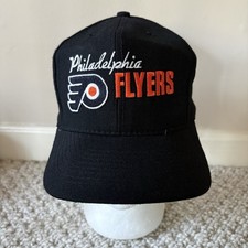 Vintage Philadelphia Flyers CCM Wool Snapback Hat Men  s Black Logo NHL 90s