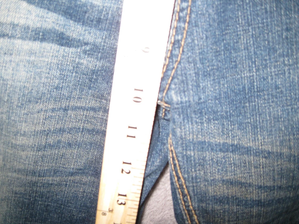 Pantalones de mezclilla negros para hombre 34x33 azul calce recto bordados bolsillos cruzados Foto 3 de 4