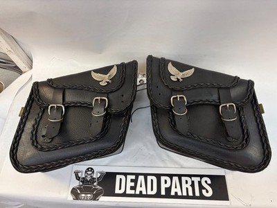 Harley Willie & Max braided small eagle saddlebags w/ mounts