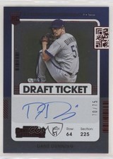 2021 Panini Contenders Rookie Draft Ticket Red 70/75 Dane Dunning #109 Auto 3l7