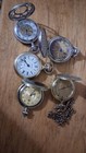 Vintage & Modern Pocket Watch Lot 5 pc Westclox Mechanical Skeleton Crafts Bulk — photo 2