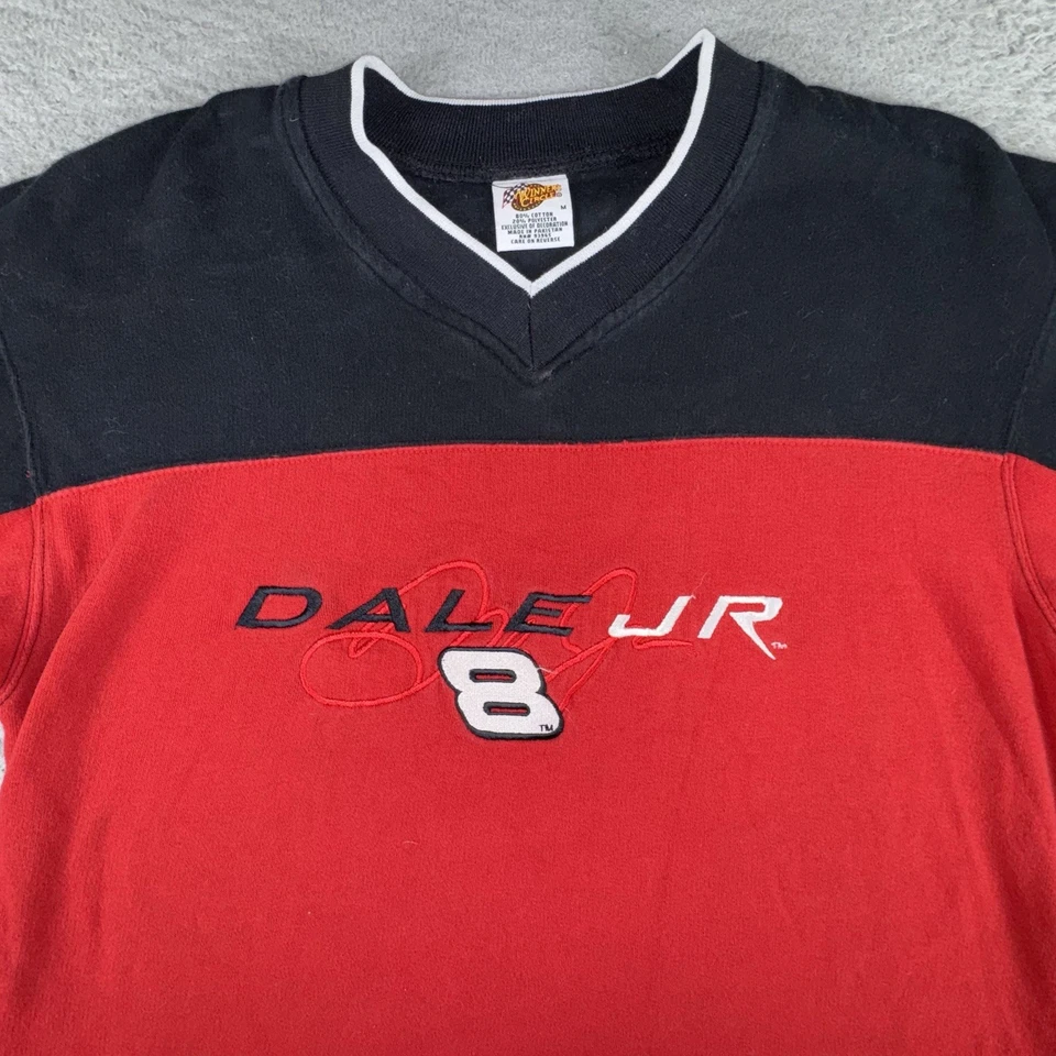 Suéter De Colección Dale Earnhardt Jr Budweiser Para Hombres Medio Cuello en V NASCAR Carreras #8 Foto 2 de 4