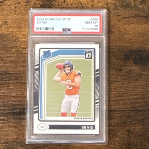 2024 Panini Donruss Optic Rated Rookie Bo Nix #209 Denver Broncos PSA 10
