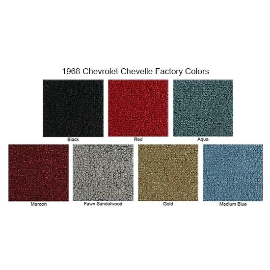 Kit de alfombra de bucle de 2 puertas ACC 1968-1972 para Chevy Chevelle, negro Foto 3 de 4