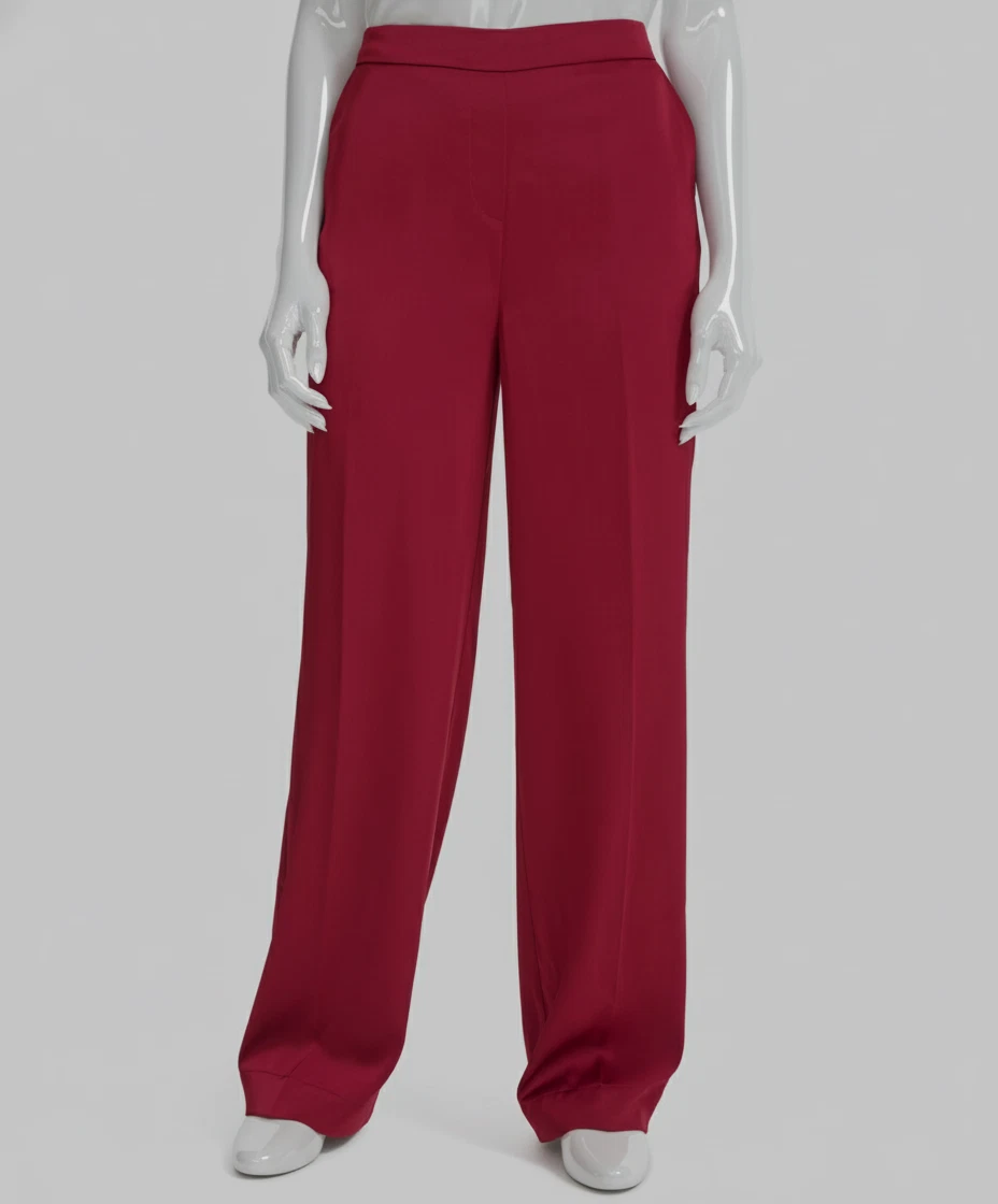 Wide-Leg Silk Red Pants for Women for sale | eBay