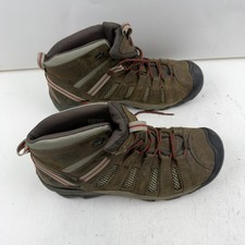 KEEN Voyageur Mid Mens Size 12 Hiking Boots Brown Olive Mesh Trail Shoes