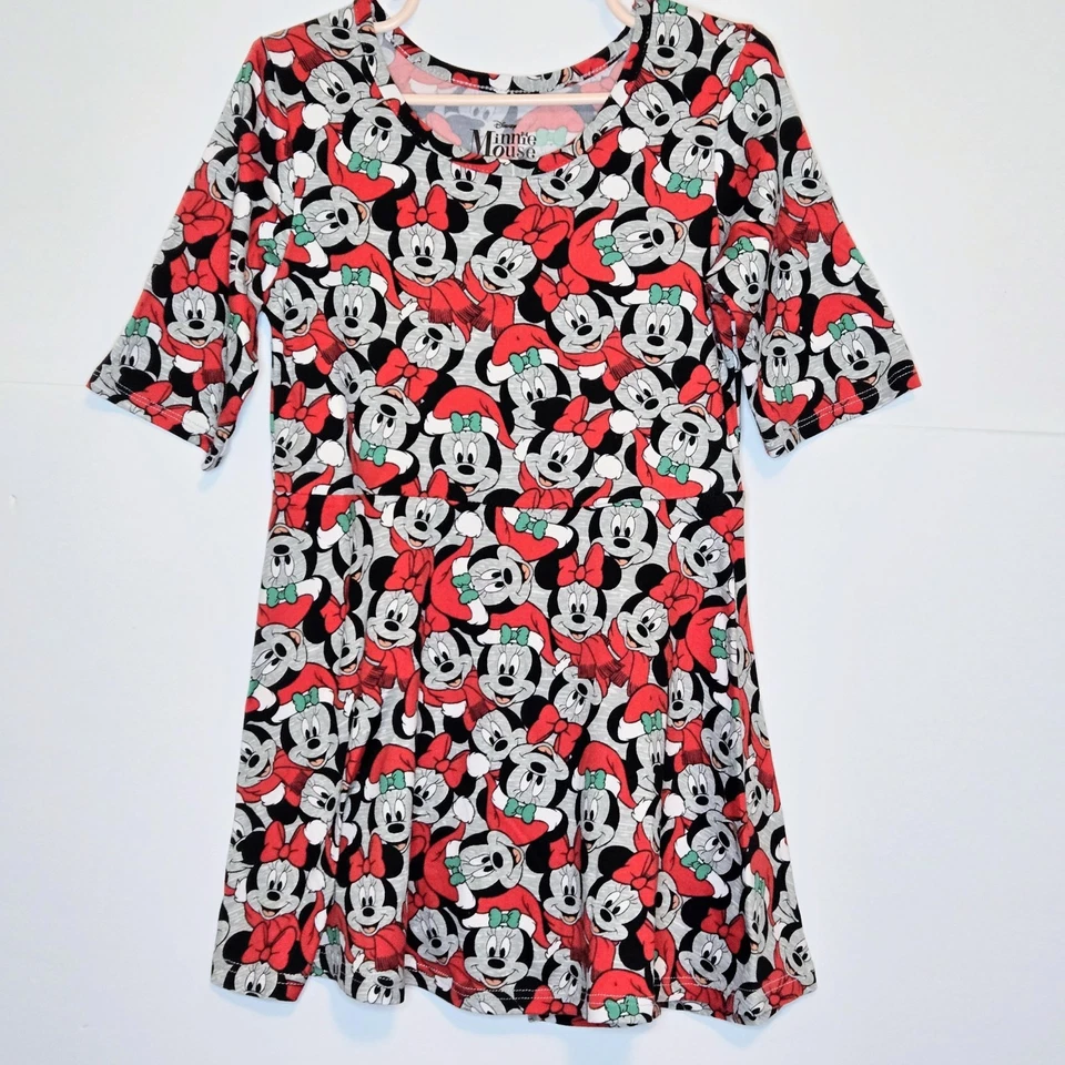 Vestido DISNEY Minnie Mickey Mouse Santa Navidad Rojo Niña Talla 4/5 XS Extra Pequeño Foto 2 de 4