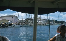 Nassau Bahamas Waterfront View Boats Hotel 1957 Red Border Kodachrome Slide #2