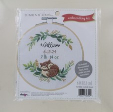 New Dimensions Embroidery Kit - Fox Birth Record