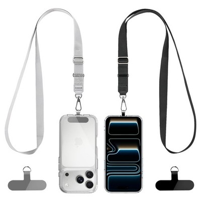 CACOE Phone Lanyard 2 Pack-2× Adjustable Neck Small, Adjustable, Black+gray
