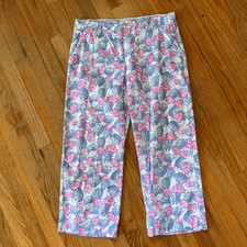 Vineyard Vines Linen Blend Pineapple Catamaran Ankle Pants Size 8