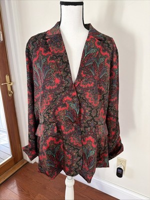 NWT Gretchen Scott Prepatory Saville Passion Paisley Jacket Blazer Diva XXXL