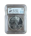 1990 American Silver Eagle ICG MS70 $1 Silver Bullion Coin Perfect Grade