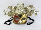 Venetian Jester Mask Gold & Red Musical Carnival Mask