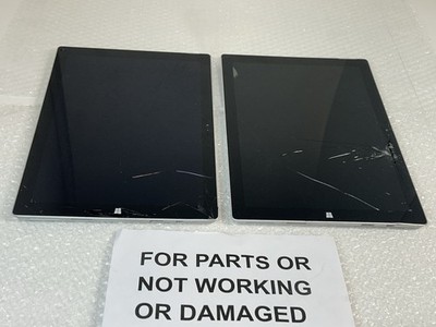 Microsoft Surface Pro 3 12'' LOT of 2 (Screen Cracks) LOTA 64GB / 128GB
