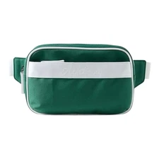 Athleta All About Large Canvas Crossbody Belt Bag Trillium White Green NWT