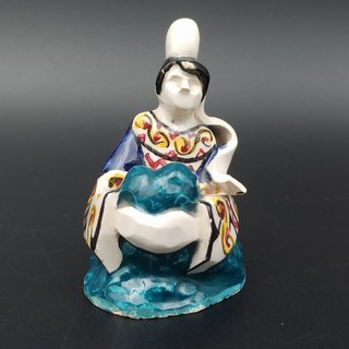 FIGURINE FAIENCE PERROTTE PONTIVY BRETONNE COMMEMORATIVE RALLYE AERIEN 1956