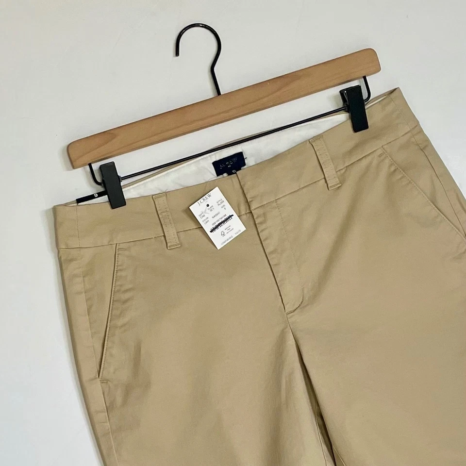 ¡¡NUEVO CON ETIQUETAS!! J. CREW Factory 9” Frankie Bermuda Pantalones Cortos Chinos Caqui Claro Preppy Talla 6 Foto 3 de 4