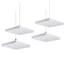 Acoustic Ceiling Panels - 12 X 12 X 1.2 Inches 4 Pcs Coated Fiberglass Hangin...