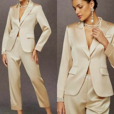 Modern Women Suit Single Breasted Jacket Fashion Peak Lapel Wedding Party Formal