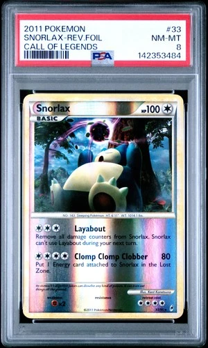 Pokemon TCG Pokemon Call Of Legends Snorlax-Rev.Foil 33 NM PSA 8