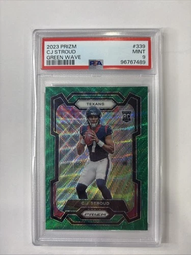 2023 Panini Prizm CJ Stroud Green Wave #339 PSA 9