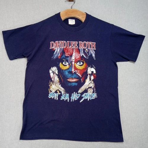 David Lee Roth Eat Em And Smile Tour Shirt Mens L V 1980s vintage concert t-shirt, vintage, single stitch, B+ condition