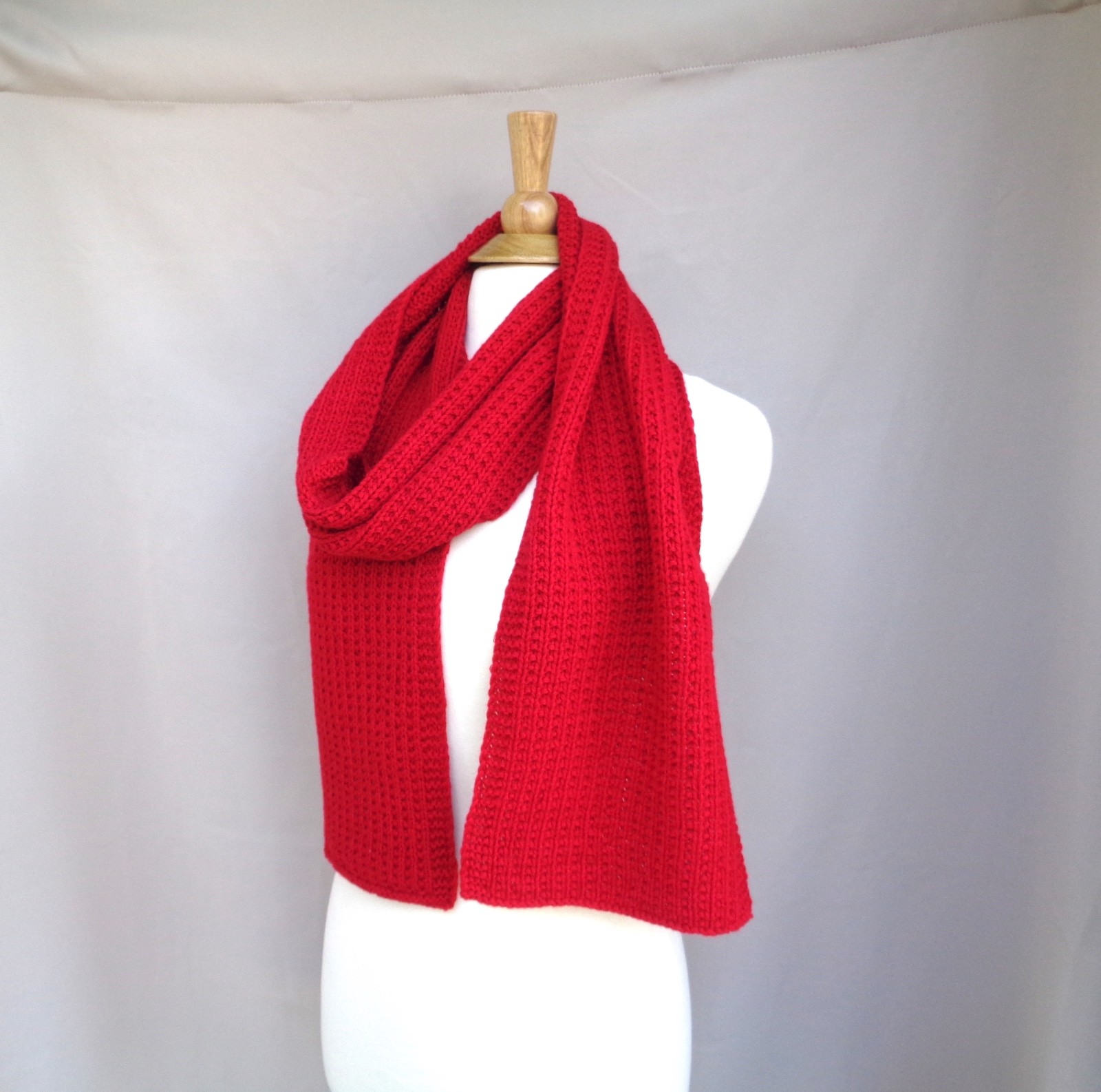 Bright Red Winter Scarf Men Women 