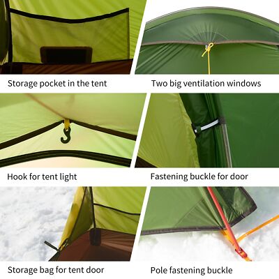 Naturehike Opalus Tunnel Backpacking Tent for 2-3 Person, 2