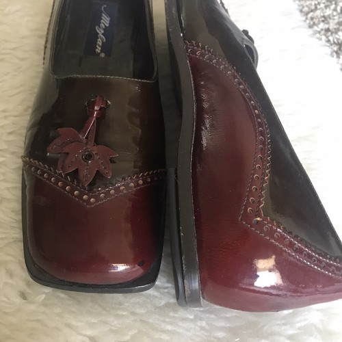 Mezlan Patent Leather 2 Tone Burgundy/Dark Brown Women’s Flat Shoes size 6.5 M - Picture 9 of 12