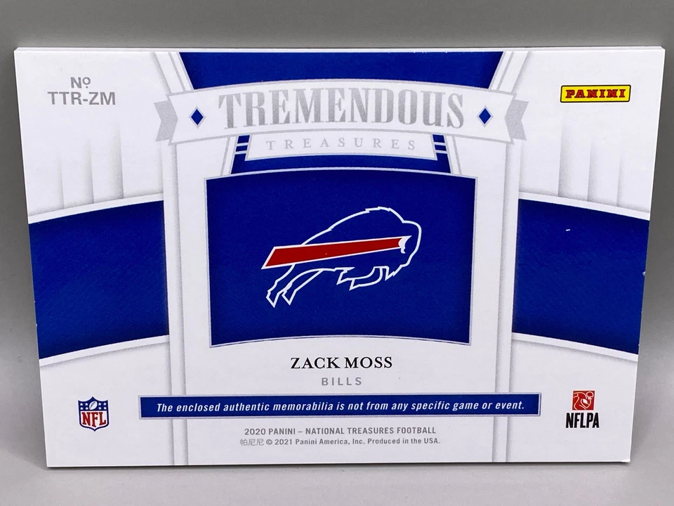 2020 ZACK MOSS PANINI NT SILVER TREMENDOUS TREASURES ROOKIE/PATCH 38/99 - Image 2 of 2