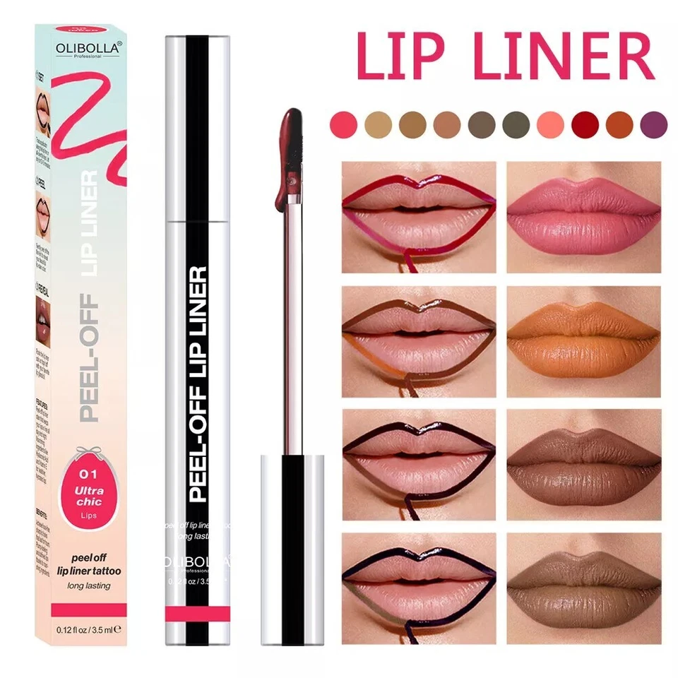 Peel Off Lip Stain Liner Tattoo Waterproof Smudge Proof Makeup Lipstick - image 2 of 4