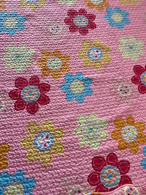 Ivy Hill Home Girls Twin Size Reversible Quilt Flowers and Stripes - Image 2 of 4