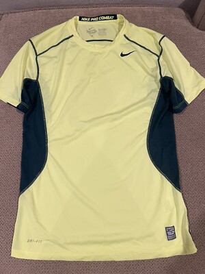 yellow nike compression shirt