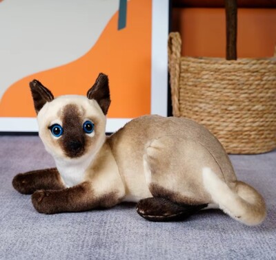 Siamese Cat Plush Toy 10'' Stuffed Animal Toddler Doll Gift for Kids