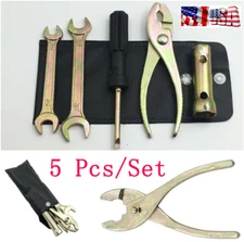 Motorcycle Tool Kit Pliers Wrench Spark Plug Socket Spanner Screwdriver Remover 