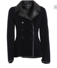 Nwot Alexander Mcqueen Shearling Double Breasted Coat Sz 44