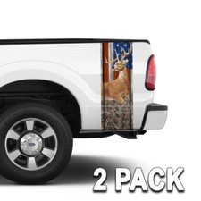 Truck Bed Camo Stripes Wild Buck American Flag - Woodland Camoulfage 24pack