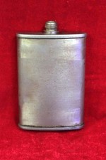 Indian White Metal Pocket Liquor Bottle Old Vintage Antique Collectibles