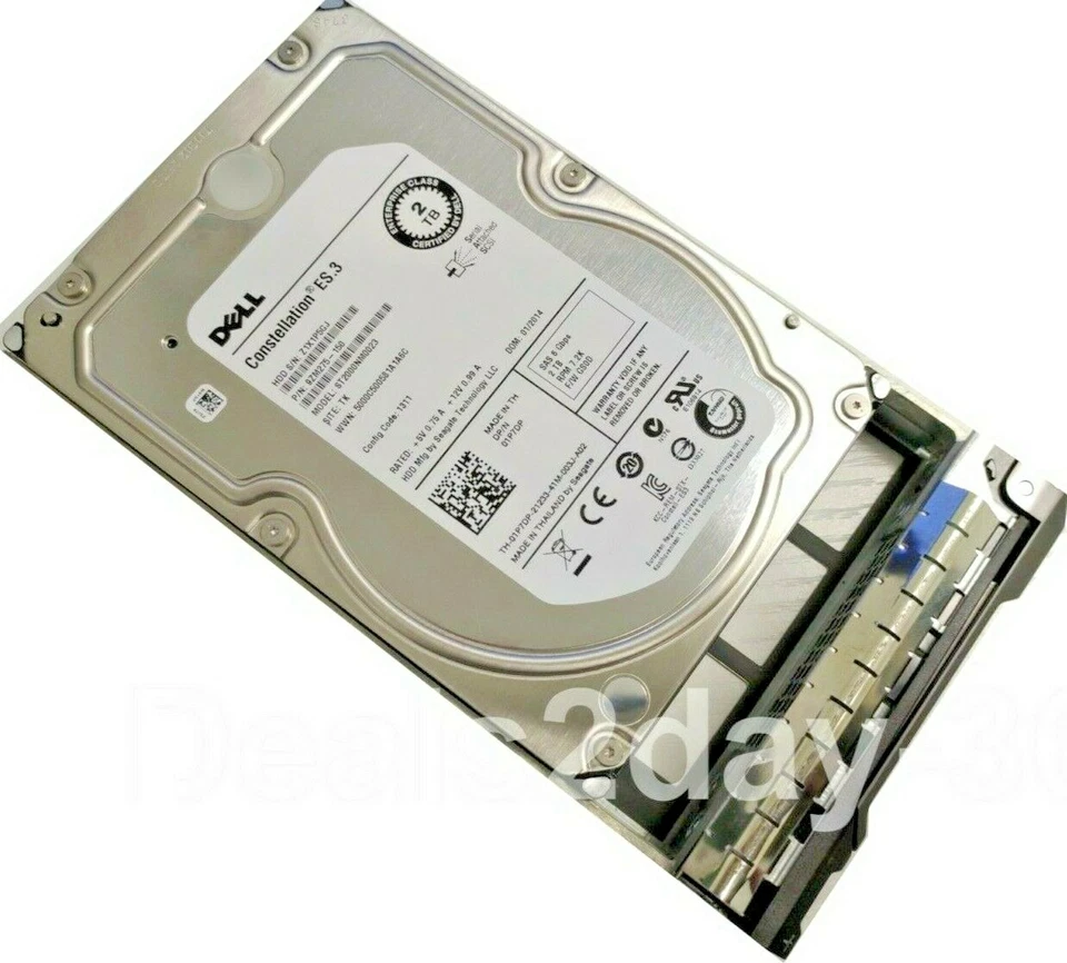 DELL 1P7DP 01P7DP 2TB 7.2K 6Gb/s 3.5" SAS  Drive ST2000NM0023 W/Caddy Tray - Image 2 of 4
