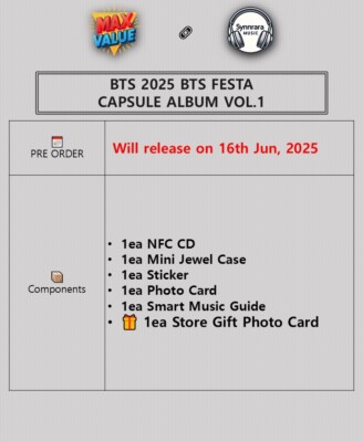 BTS 2025 BTS FESTA : CAPSULE ALBUM VOL.1 /NFC CD+Case+