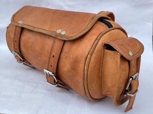 Bolsa de Cuero Frontal Universal PU Almacenamiento Equipaje Alforja Bolsa Moto Herramienta - Imagen 2 de 8